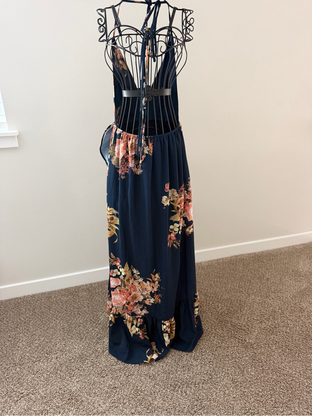 Hello Molly Navy Floral Ruffle High-Low Dress - Picture 6 of 8